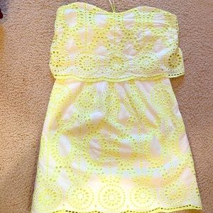 White Eyelet sundress with like green accents